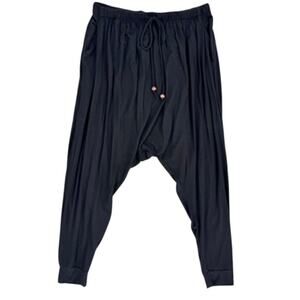 Johnny Was Calme Joggers Medium Black Drop Crotch